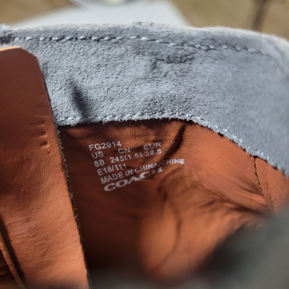 Coach Dani Ankle Bootie double zipper gray suede leather size 38.5 US 8 - Picture 13 of 15